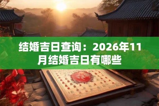 结婚吉日查询：2026年11月结婚吉日有哪些