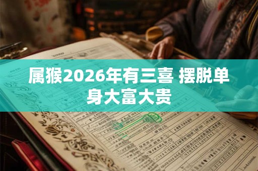 属猴2026年有三喜 摆脱单身大富大贵
