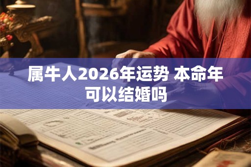 属牛人2026年运势 本命年可以结婚吗 属牛人2026年运势 本命年可以结婚吗