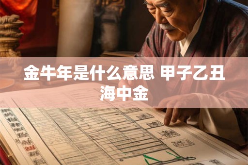 金牛年是什么意思 甲子乙丑海中金