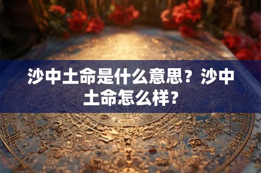 沙中土命是什么意思？沙中土命怎么样？