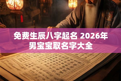 免费生辰八字起名 2026年男宝宝取名字大全