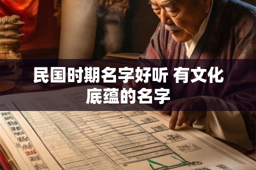 民国时期名字好听 有文化底蕴的名字