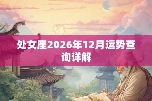 处女座2026年12月运势查询详解