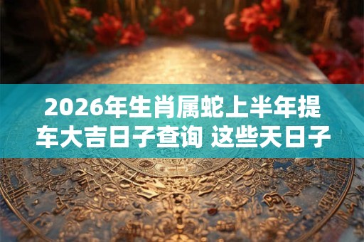 2026年生肖属蛇上半年提车大吉日子查询 这些天日子不错 2026年生肖属蛇上半年提车大吉日子查询 这些天日子不错