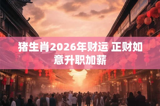 猪生肖2026年财运 正财如意升职加薪 猪生肖2026年财运 正财如意升职加薪
