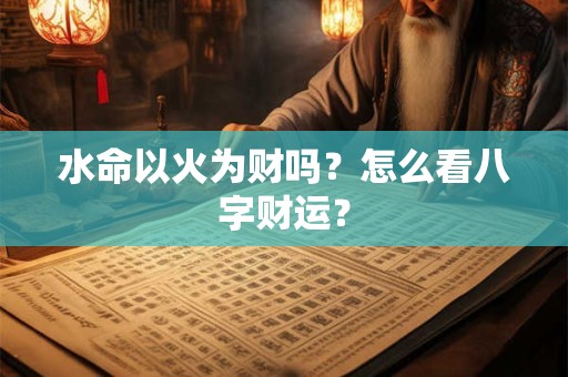 水命以火为财吗？怎么看八字财运？