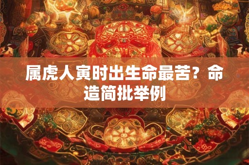 属虎人寅时出生命最苦?命造简批举例 属虎人寅时出生命最苦?命造简批举例