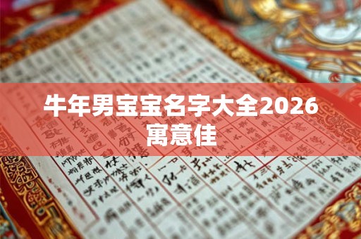 牛年男宝宝名字大全2026寓意佳 牛年男宝宝名字大全2026寓意佳