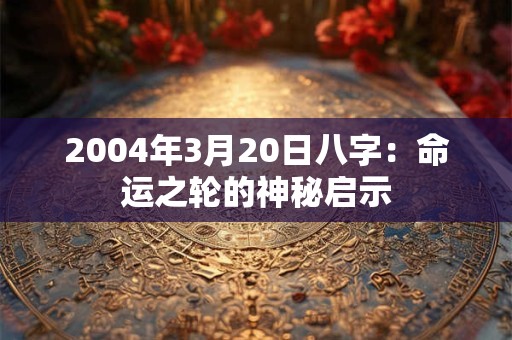 2004年3月20日八字：命运之轮的神秘启示