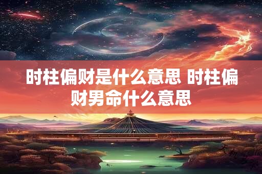 时柱偏财是什么意思 时柱偏财男命什么意思