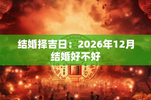 结婚择吉日：2026年12月结婚好不好