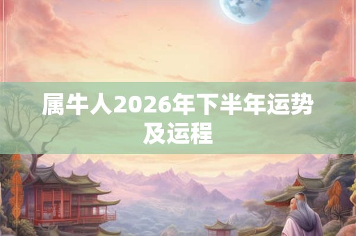 属牛人2026年下半年运势及运程