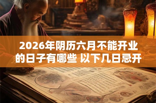 2026年阴历六月不能开业的日子有哪些 以下几日忌开张 2026年阴历六月不能开业的日子有哪些 以下几日忌开张