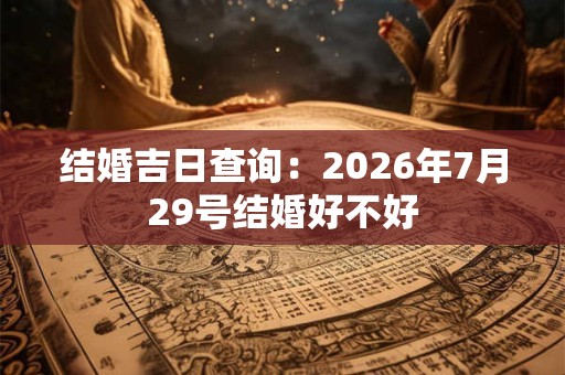 结婚吉日查询：2026年7月29号结婚好不好