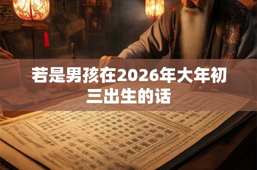 若是男孩在2026年大年初三出生的话 若是男孩在2026年大年初三出生的话