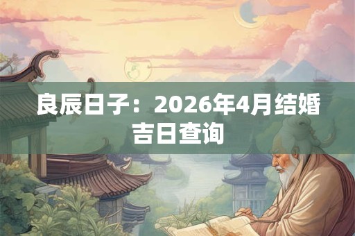 良辰日子：2026年4月结婚吉日查询