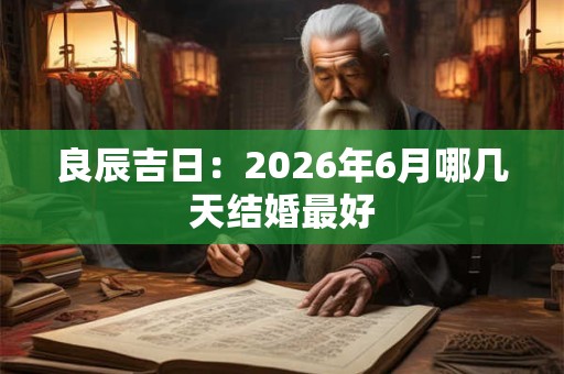 良辰吉日：2026年6月哪几天结婚最好