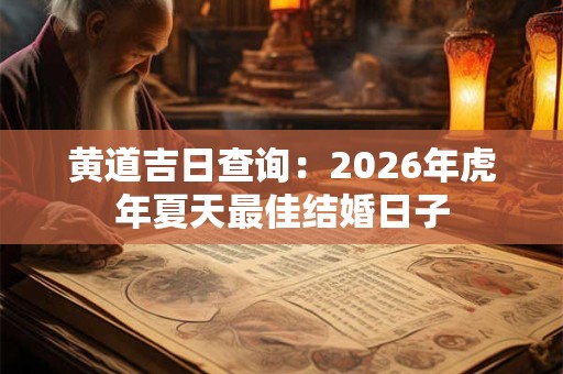 黄道吉日查询：2026年虎年夏天最佳结婚日子