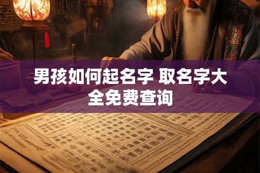 男孩如何起名字 取名字大全免费查询