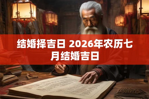 结婚择吉日 2026年农历七月结婚吉日