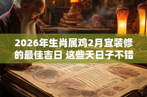 2026年生肖属鸡2月宜装修的最佳吉日 这些天日子不错