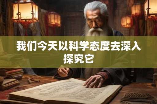 我们今天以科学态度去深入探究它 我们今天以科学态度去深入探究它