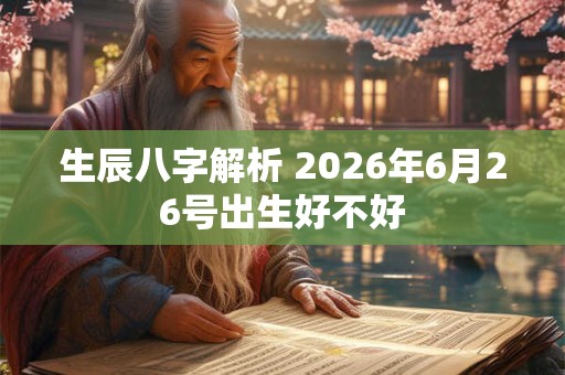 生辰八字解析 2026年6月26号出生好不好 生辰八字解析 2026年6月26号出生好不好