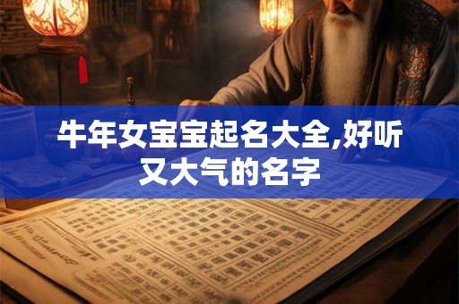 牛年女宝宝起名大全,好听又大气的名字
