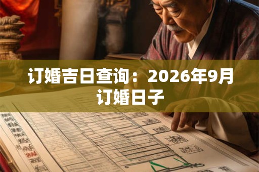 订婚吉日查询：2026年9月订婚日子