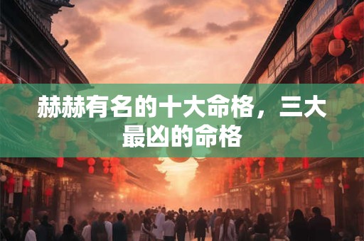 赫赫有名的十大命格，三大最凶的命格