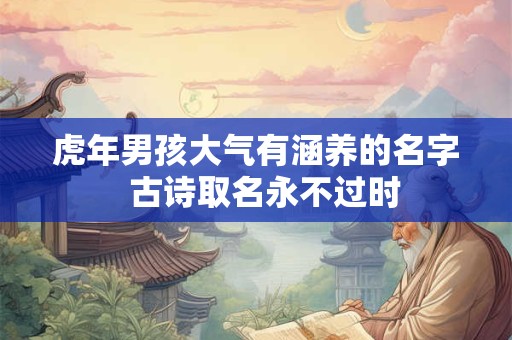 虎年男孩大气有涵养的名字  古诗取名永不过时