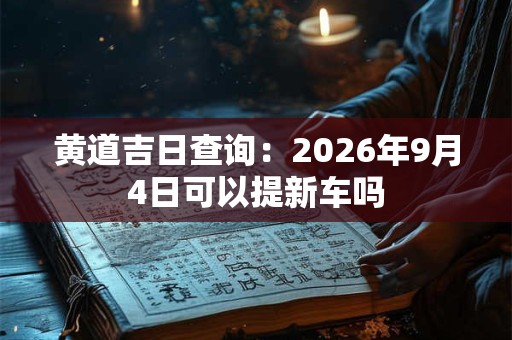 黄道吉日查询:2026年9月4日可以提新车吗 黄道吉日查询:2026年9月4日可以提新车吗