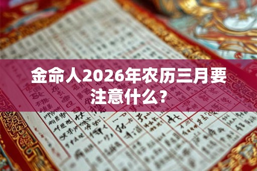 金命人2026年农历三月要注意什么? 金命人2026年农历三月要注意什么?