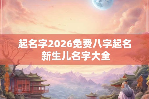 起名字2026免费八字起名 新生儿名字大全
