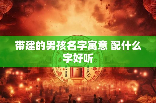 带建的男孩名字寓意 配什么字好听 带建的男孩名字寓意 配什么字好听
