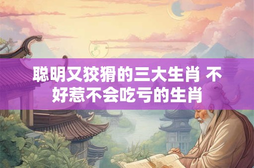 聪明又狡猾的三大生肖 不好惹不会吃亏的生肖