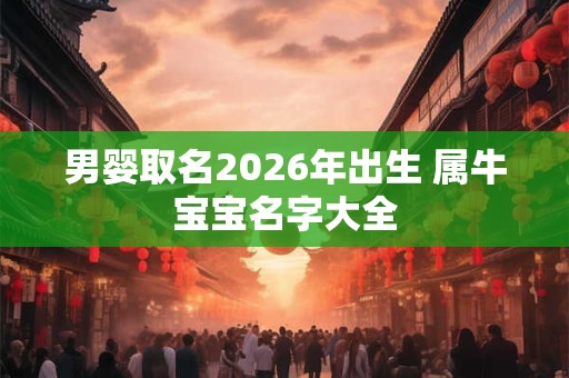 男婴取名2026年出生 属牛宝宝名字大全