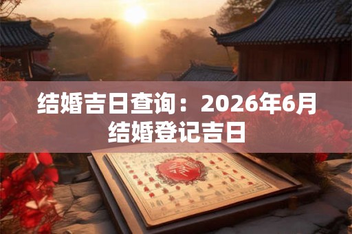 结婚吉日查询:2026年6月结婚登记吉日 结婚吉日查询:2026年6月结婚登记吉日