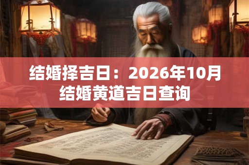 结婚择吉日：2026年10月结婚黄道吉日查询