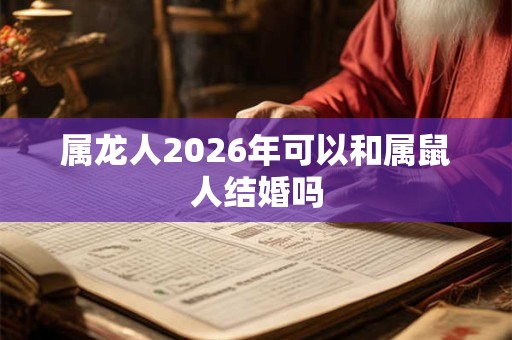 属龙人2026年可以和属鼠人结婚吗
