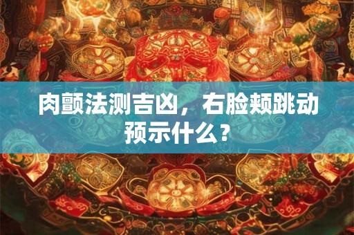 肉颤法测吉凶,右脸颊跳动预示什么? 肉颤法测吉凶,右脸颊跳动预示什么?