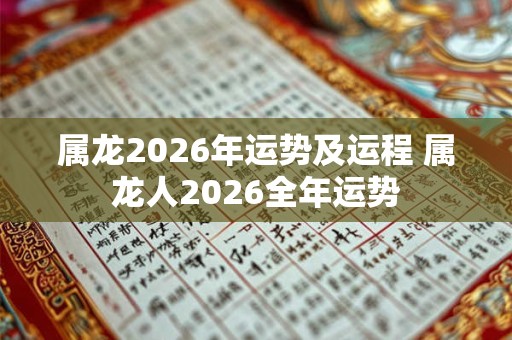 属龙2026年运势及运程 属龙人2026全年运势 属龙2026年运势及运程 属龙人2026全年运势