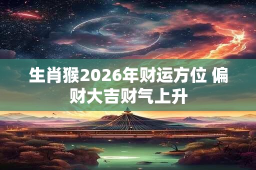 生肖猴2026年财运方位 偏财大吉财气上升 生肖猴2026年财运方位 偏财大吉财气上升
