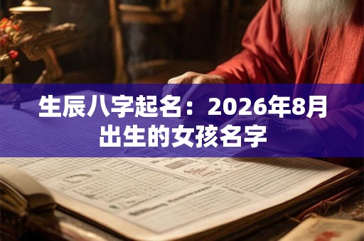 生辰八字起名：2026年8月出生的女孩名字