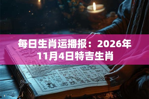 每日生肖运播报：2026年11月4日特吉生肖