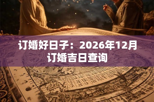 订婚好日子：2026年12月订婚吉日查询