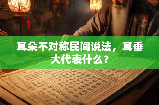 耳朵不对称民间说法，耳垂大代表什么？