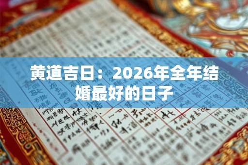 黄道吉日：2026年全年结婚最好的日子