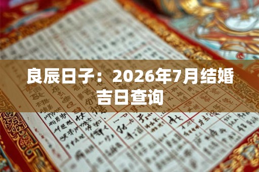 良辰日子:2026年7月结婚吉日查询 良辰日子:2026年7月结婚吉日查询